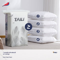 🧳【56*80cm】【Set de 5 piese】💨 Geantă mare, compresibilă, în vid: nu necesită pompă, etanșă și ideală pentru economisirea spațiului în valize și acasă ✈️