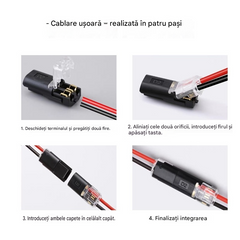 🥳50% reducere! ⏰ 【1000 bucăți în stoc】Conector de cablu fără dezizolare, cu clemă de blocare, închidere sigură și suprafață antiderapantă ⚡️