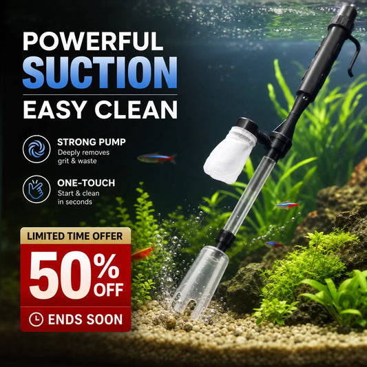 🐠Curățător electric de substrat pentru acvariu cu furtun reglabil pentru o curățare ușoară - potrivit pentru toate acvariile🧹🐟