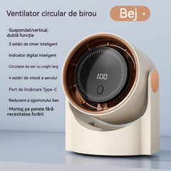 🧊✨ Nou ventilator de birou tip turbină, fără pale (se poate monta și pe perete)
