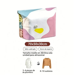 🧳【Set de 5 piese】💨 Pungă mare de depozitare sub vid, compresibilă: nu necesită pompă, este etanșă și ideală pentru a economisi spațiu în valize și acasă ✈️