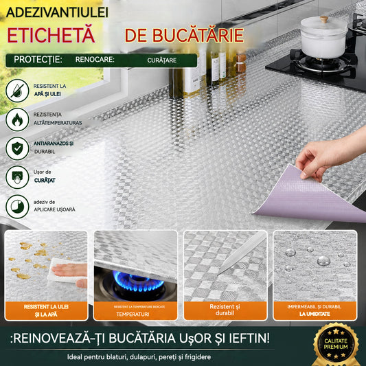 Autocolante pentru Bucătărie: Stickere de perete rezistente la ulei, apă, foc și temperaturi ridicate.