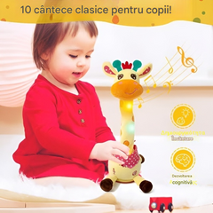 🦒👼O girafă de pluș interactivă, 🎵 o mică companion drăguță care va cânta împreună cu tine.