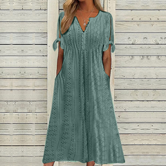 【🏆Cele mai bine vândute produse】👗 Rochie simplă și delicată, de culoare uni
