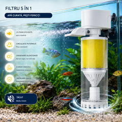 🐟Sistem de circulație a apei pentru acvariu cu filtru 3 în 1, funcționare silențioasă.