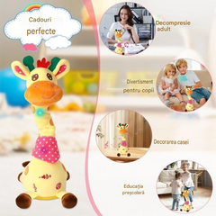 🦒👼O girafă de pluș interactivă, 🎵 o mică companion drăguță care va cânta împreună cu tine.