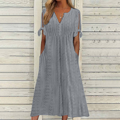 【🏆Cele mai bine vândute produse】👗 Rochie simplă și delicată, de culoare uni
