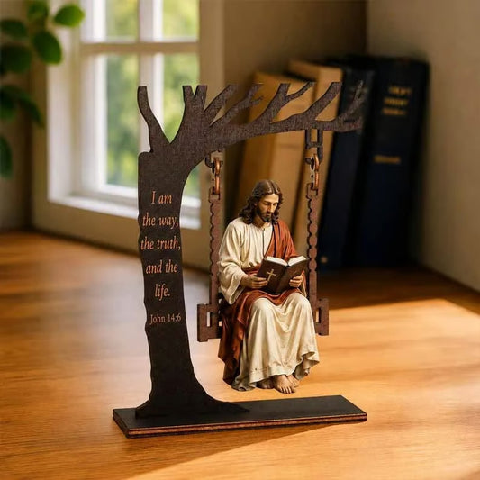 【2 buc】Ornament religios de perete cu Iisus Hristos, decorațiune creștină suspendată cu detalii retro pentru casă, cadou cu binecuvântare