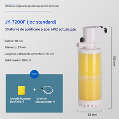 🐟Sistem de circulație a apei pentru acvariu cu filtru 3 în 1, funcționare silențioasă.