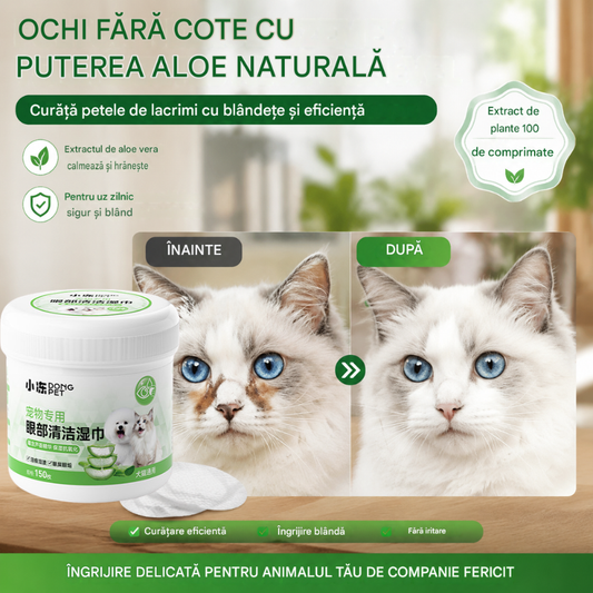 ✨🐕【Model nou, modernizat pentru o curățare mai bună】🐈Șervețele de curățare pentru petele de pe ochii animalelor de companie 🔥Îndepărtează petele de lacrimi🔥