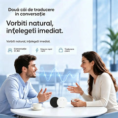 Dispozitiv de traducere a limbilor bazat pe inteligență artificială – un traducător vocal bidirecțional în timp real care acceptă mai multe limbi.