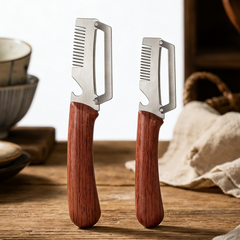 ✅Cumpără 2, primești 2 gratuit (4 cuțite)🧅🔪 Curățător de bucăți multifuncțional 3 în 1: Curățează, toacă și deschide sticle! 🔥