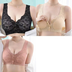 🔥【Pachet de 3】 💕 Sutien de damă cu închidere în față, model dantelă ✨