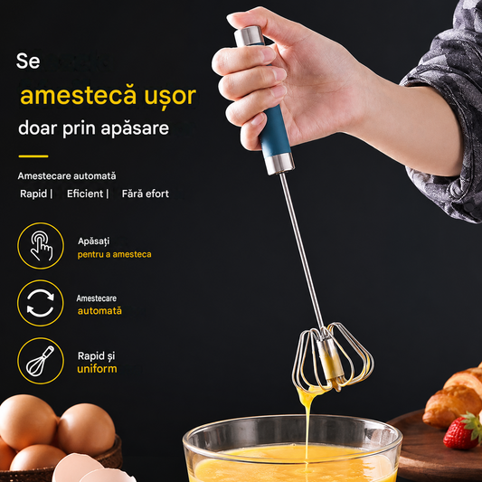 【Set de 2 piese】 Tel de ouă semiautomat din oțel inoxidabil