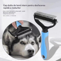 🐶【Cumpără 1, primești 1 gratuit, 2 bucăți】Perie cu două fețe pentru îngrijirea și îndepărtarea părului animalelor de companie