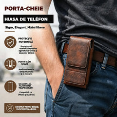 🔥Husă de telefon mobil cu clemă pentru curea – Închidere magnetică, durabilă și cu slot pentru card