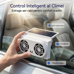 50% REDUCERE🌀Ventilator auto cu energie solară