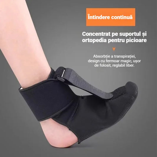 【2 buc】Orteză pentru Picior Drop (Drop Foot) și Fasciită Plantară – Suport de Gleznă Reglabil, Corectare Varus/Valgus, Bandă de Întindere și Talpă Antiderapantă